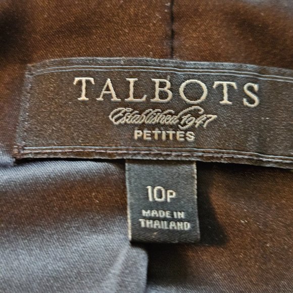Talbots Black Shimmer Tweed Jacket Like New 3/4 Sleeve w/Ribbon Fringe Trim 10P - Picture 3 of 8